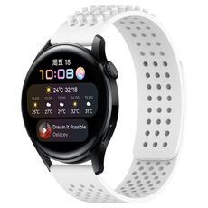 Per Huawei Watch 3 cinturino in silicone traspirante con punti 3D con fori da 22 mm (bianco)