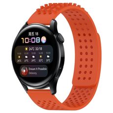 Per Huawei Watch 3 Cinturino in silicone traspirante con punti 3D con fori da 22 mm (arancione)
