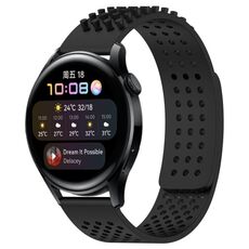 Per Huawei Watch 3 cinturino in silicone traspirante con punti 3D con fori da 22 mm (nero)
