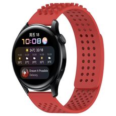 Per Huawei Watch 3 cinturino in silicone traspirante con punti 3D con fori da 22 mm (rosso)