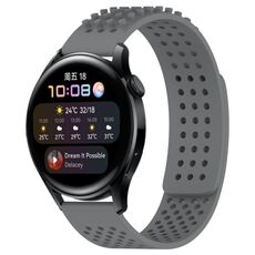 Per Huawei Watch 3 cinturino in silicone traspirante con punti 3D con fori da 22 mm (grigio)