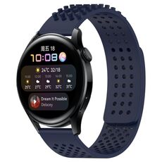 Per Huawei Watch 3 Cinturino in silicone traspirante con punti 3D con fori da 22 mm (blu notte)