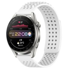 Per Huawei Watch 3 Pro Cinturino in silicone traspirante con punti 3D da 22 mm (bianco)