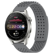 Per Huawei Watch 3 Pro Cinturino in silicone traspirante con punti 3D da 22 mm (grigio)
