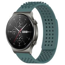 Per Huawei GT2 Pro Cinturino in silicone traspirante con punti 3D da 22 mm (verde oliva)