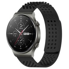 Per Huawei GT2 Pro cinturino in silicone traspirante con fori da 22 mm e puntini 3D (nero)