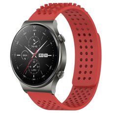 Per Huawei GT2 Pro cinturino in silicone traspirante con fori da 22 mm e puntini 3D (rosso)