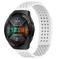 Per Huawei Watch GT 2E Cinturino in silicone traspirante con punti 3D con fori da 22 mm (bianco)