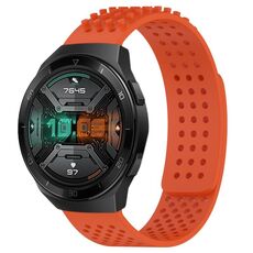 Per Huawei Watch GT 2E Cinturino in silicone traspirante con punti 3D con fori da 22 mm (arancione)