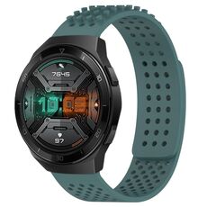 Per Huawei Watch GT 2E Cinturino in silicone traspirante con punti 3D con fori da 22 mm (verde oliva)