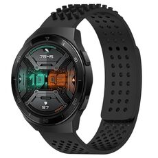 Per Huawei Watch GT 2E cinturino in silicone traspirante con punti 3D con fori da 22 mm (nero)