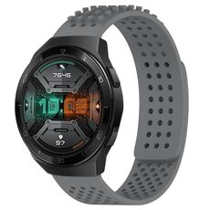 Per Huawei Watch GT 2E cinturino in silicone traspirante con punti 3D con fori da 22 mm (grigio)