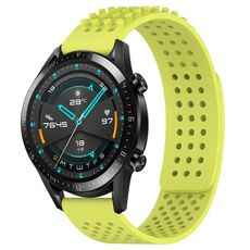 Per Huawei GT2 46mm 22mm Fori Cinturino in silicone traspirante con punti 3D (verde lime)