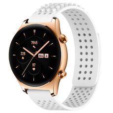 Per Honor Watch GS 3 Fori da 22 mm Cinturino in silicone traspirante con punti 3D (bianco)