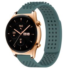 Per Honor Watch GS 3 Cinturino in silicone traspirante con punti 3D con fori da 22 mm (verde oliva)