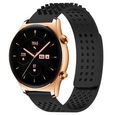 Per Honor Watch GS 3 cinturino in silicone traspirante con punti 3D con fori da 22 mm (nero)