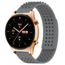 Per Honor Watch GS 3 Fori da 22 mm Cinturino in silicone traspirante con punti 3D (grigio)