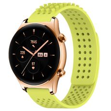 For Honor Watch GS 3 Cinturino in silicone traspirante con punti 3D con fori da 22 mm (verde lime)