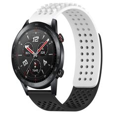 Per Honor Watch GS 3i cinturino in silicone traspirante con punti 3D da 22 mm (bianco + nero)