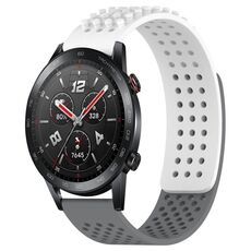 Per Honor Watch GS 3i Cinturino in silicone traspirante con punti 3D da 22 mm (bianco + grigio)