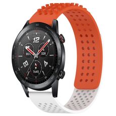 Per Honor Watch GS 3i Cinturino in silicone traspirante con punti 3D da 22 mm (arancione + bianco)