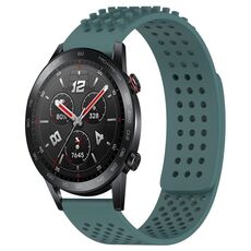 Per Honor Watch GS 3i Cinturino in silicone traspirante con punti 3D con fori da 22 mm (verde oliva)