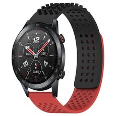 Per Honor Watch GS 3i Cinturino in silicone traspirante con punti 3D da 22 mm (nero + rosso)