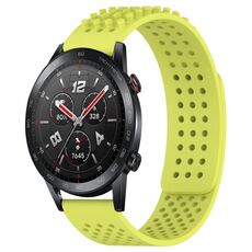 For Honor Watch GS 3i Cinturino in silicone traspirante con punti 3D con fori da 22 mm (verde lime)