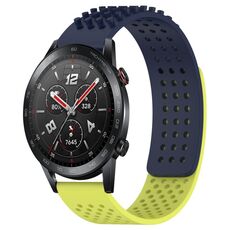 Per Honor Watch GS 3i Cinturino in silicone traspirante con punti 3D con fori da 22 mm (blu notte + verde lime)