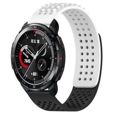 Per Honor Watch GS Pro Cinturino in silicone traspirante con punti 3D da 22 mm (bianco + nero)
