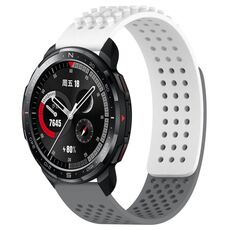 Per Honor Watch GS Pro Cinturino in silicone traspirante con punti 3D da 22 mm (bianco + grigio)