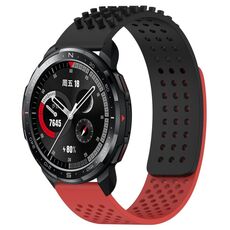 Per Honor Watch GS Pro Cinturino in silicone traspirante con punti 3D da 22 mm (nero + rosso)