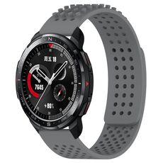 Per Honor Watch GS Pro Cinturino in silicone traspirante con fori da 22 mm e puntini 3D (grigio)