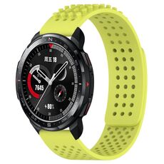 For Honor Watch GS Pro Cinturino in silicone traspirante con punti 3D da 22 mm (verde lime)
