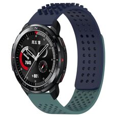 Per Honor Watch GS Pro Cinturino in silicone traspirante con punti 3D da 22 mm (blu notte + verde oliva)