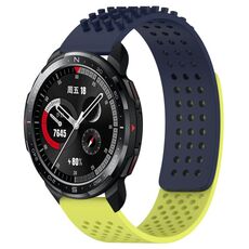 Per Honor Watch GS Pro Cinturino in silicone traspirante con punti 3D da 22 mm (blu notte + verde lime)