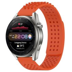 Per Huawei Watch 3 Pro Nuovo cinturino in silicone traspirante con punti 3D con fori da 22 mm (arancione)