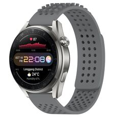 Per Huawei Watch 3 Pro Nuovo cinturino in silicone traspirante con punti 3D con fori da 22 mm (grigio)