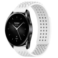 Per Xiaomi Watch S2 42mm 22mm Fori Cinturino in silicone traspirante con punti 3D (bianco)