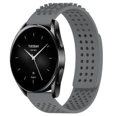 Per Xiaomi Watch S2 42mm 22mm Fori Cinturino in silicone traspirante con punti 3D (grigio)