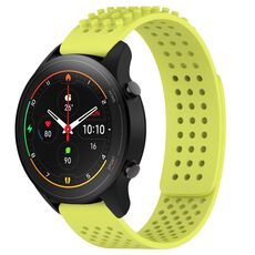 Per Xiaomi MI Watch S1 Pro Cinturino in silicone traspirante con punti 3D da 22 mm (verde lime)