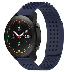 Per Xiaomi MI Watch S1 Pro Cinturino in silicone traspirante con punti 3D da 22 mm (blu notte)