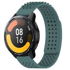 Per Xiaomi Watch S1 Active 22mm Fori Cinturino in silicone traspirante con punti 3D (verde oliva)