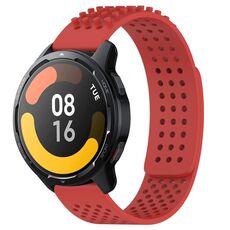 Per Xiaomi Watch S1 Active 22mm Fori Cinturino in silicone traspirante con punti 3D (rosso)