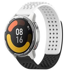 Per Xiaomi MI Watch Color 2 Fori da 22 mm Cinturino in silicone traspirante con punti 3D (bianco + nero)