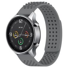 Per Xiaomi MI Watch Colore 22mm Fori Cinturino in silicone traspirante con punti 3D (grigio)