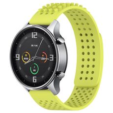 Per Xiaomi MI Watch Colore 22mm Fori Cinturino in silicone traspirante con punti 3D (verde lime)