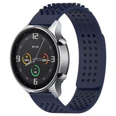 Per Xiaomi MI Watch Colore 22mm Fori Cinturino in silicone traspirante con punti 3D (blu notte)