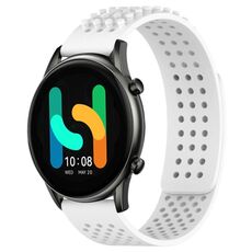 Per Xiaomi Haylou RT2 LS10 cinturino in silicone traspirante con punti 3D con fori da 22 mm (bianco)