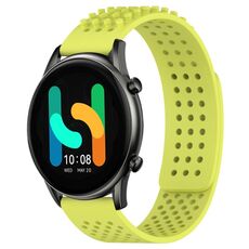 Per Xiaomi Haylou RT2 LS10 cinturino in silicone traspirante con punti 3D con fori da 22 mm (verde lime)